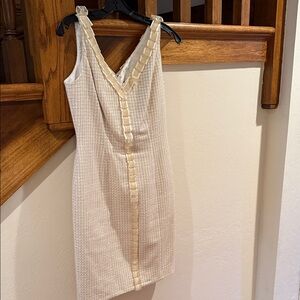 Carmen Marc Valvo Cream Mini Dress